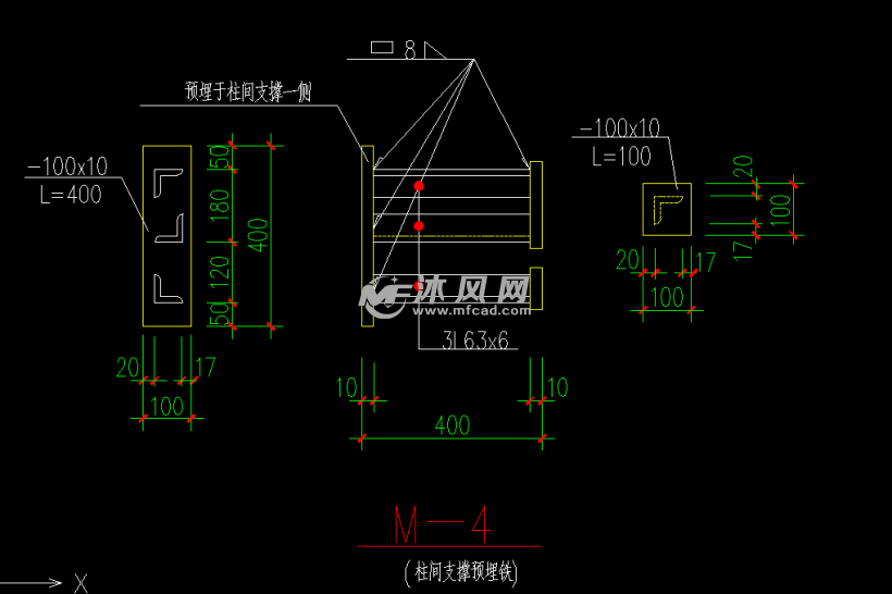 钢结构预埋件节点构造图纸