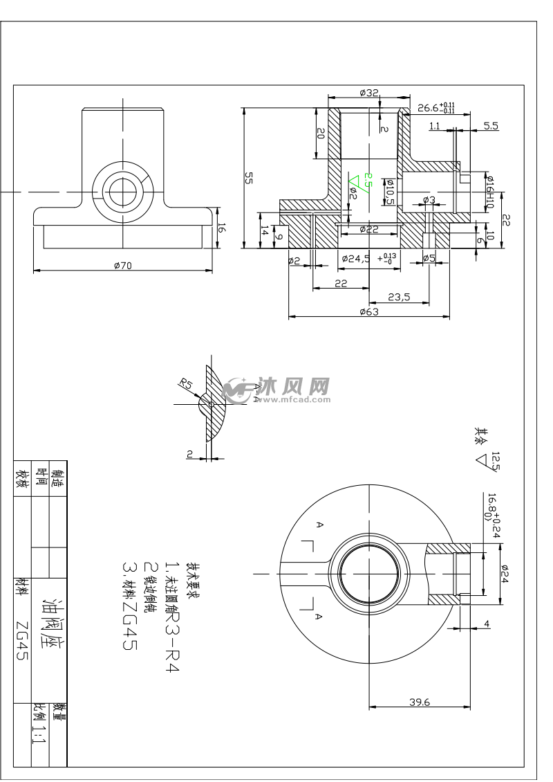 油阀座钻扩Ф16孔夹具设计图纸