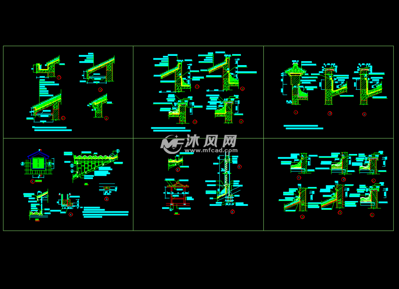 小青瓦的瓦屋面节点做法建筑cad图纸