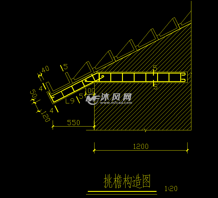 坡屋面l形挂瓦条节点图纸