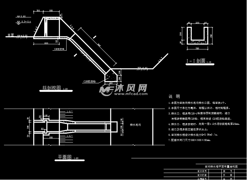 农田水利单体图,桥,涵,渡槽,渠道施工图