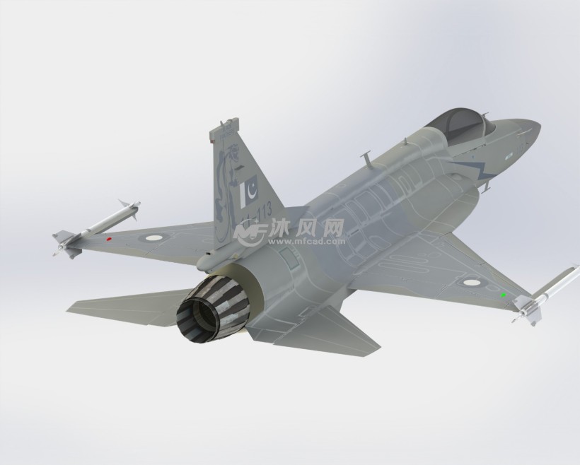 jf-17枭龙战斗机 渲染图侧面