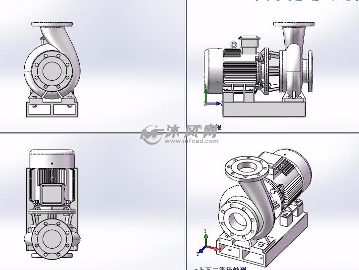 1-2单级单吸离心泵模型三视图