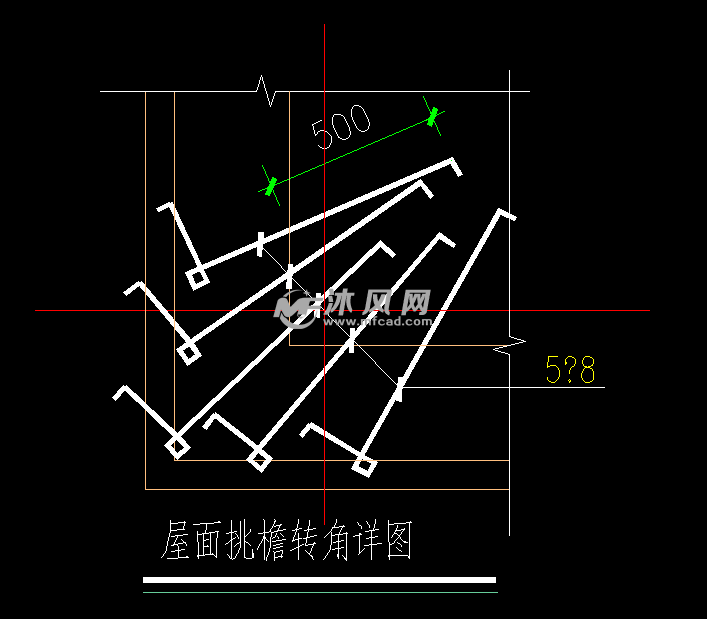 屋面挑檐转角详图