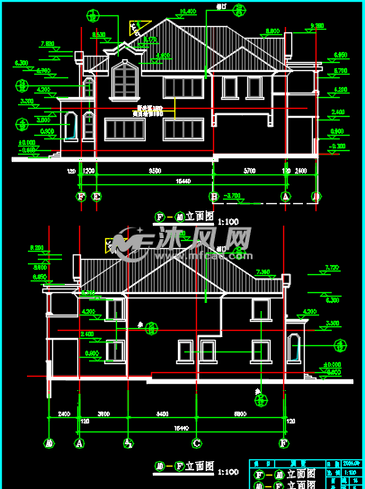 17.94X16.44两层砖混攻略欧式这是建筑施工图的别墅战争废墟我结构别墅图片