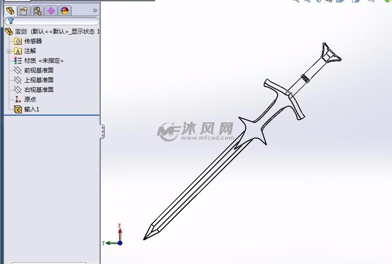 宝剑三维模型图 - 玩具公仔图纸 - 沐风网