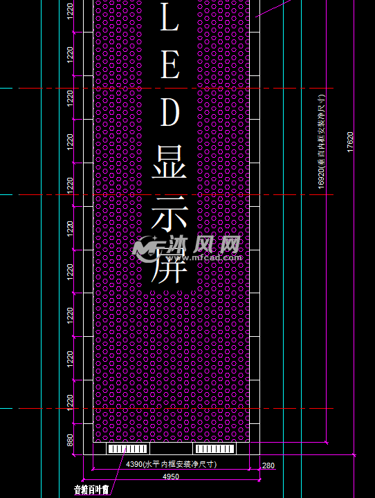 95米×17.62米墙面led显示屏钢结构户外广告牌施工图纸