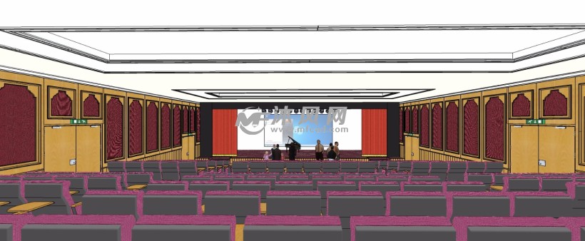 音乐学院欧式音乐厅剧院舞台室内工装设计三维模型