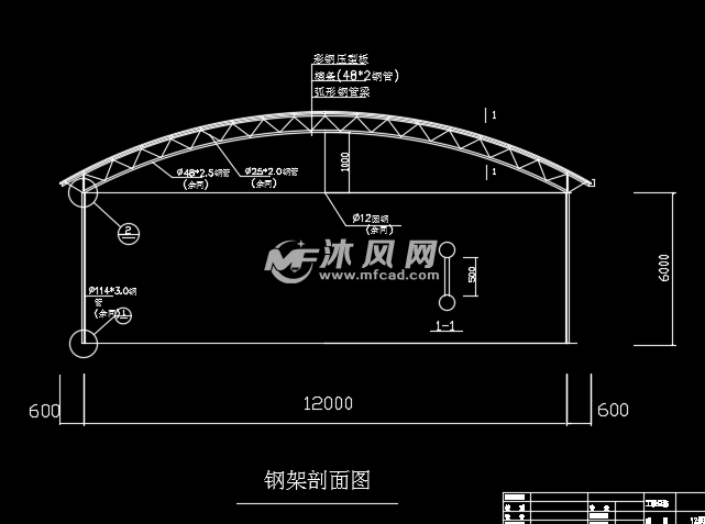 12米跨及16米双联跨简易钢管棚架设计图纸