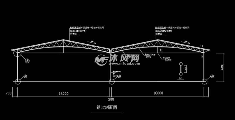 12米跨及16米双联跨简易钢管棚架设计图纸