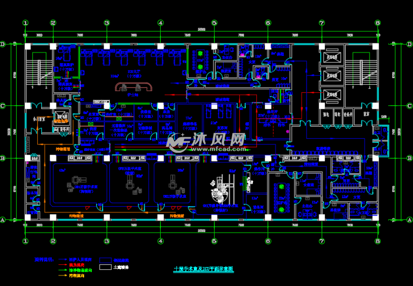 十层手术室及icu平面示意图