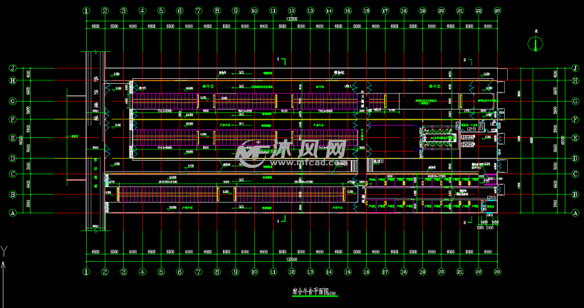 集产牛栏/挤奶区/病牛区等畜牧场综合牛舍建筑图纸