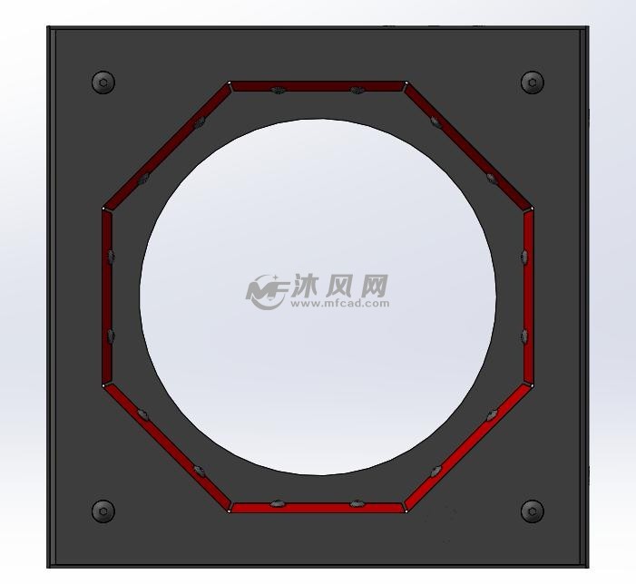 低角度环形光源模型正视图