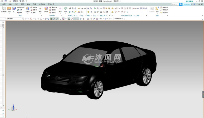 ug大众辉腾汽车三维模型支持3d打印