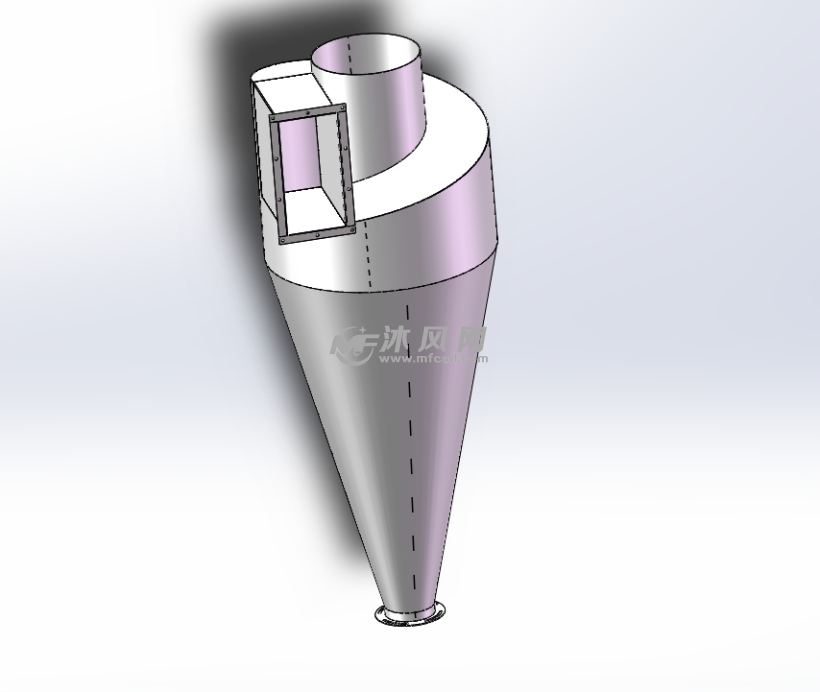 旋风除尘器三维图主视图