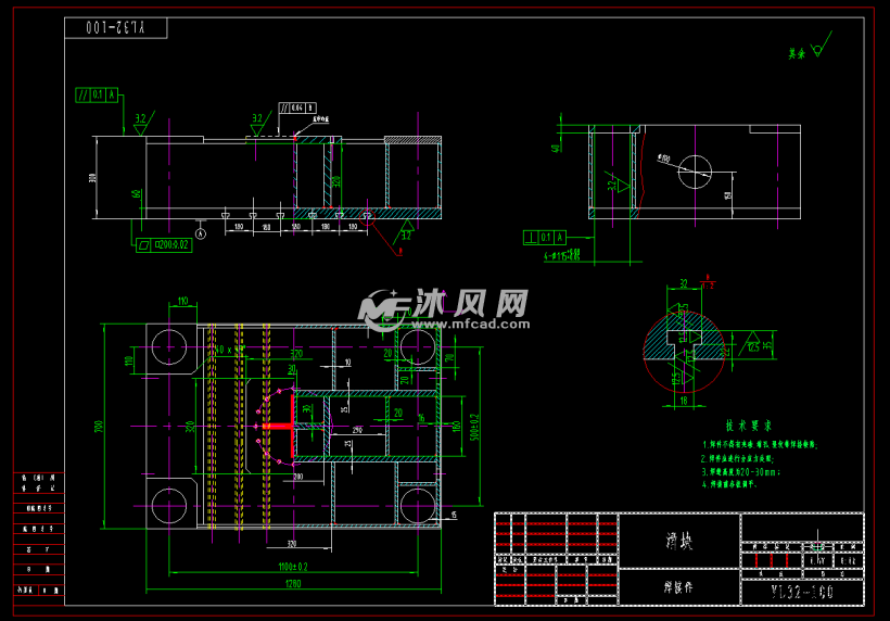 100吨压力机图纸(cad套图)