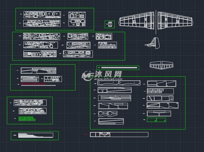 野马p51战斗机cad 航空航天图纸 沐风网