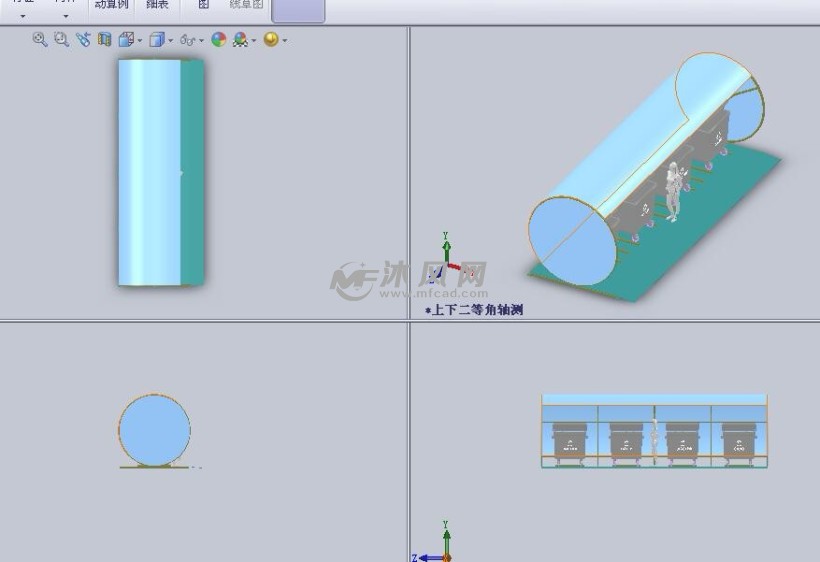 垃圾箱处理分类设施设计模型三视图