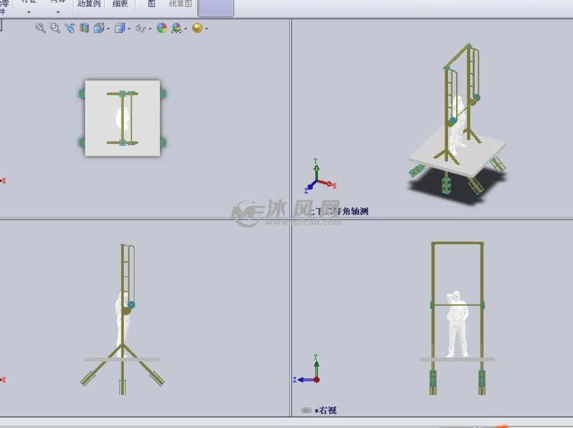 引体向上健身设施设计模型 - 运动器材图纸 - 沐风网