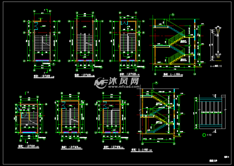 占地800平方三层木结构房屋建筑设计施工图纸