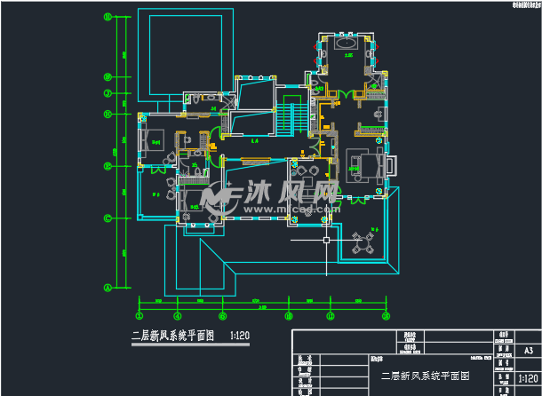 一层新风系统平面图