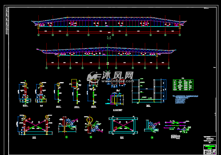 网架金属屋面布置图纸