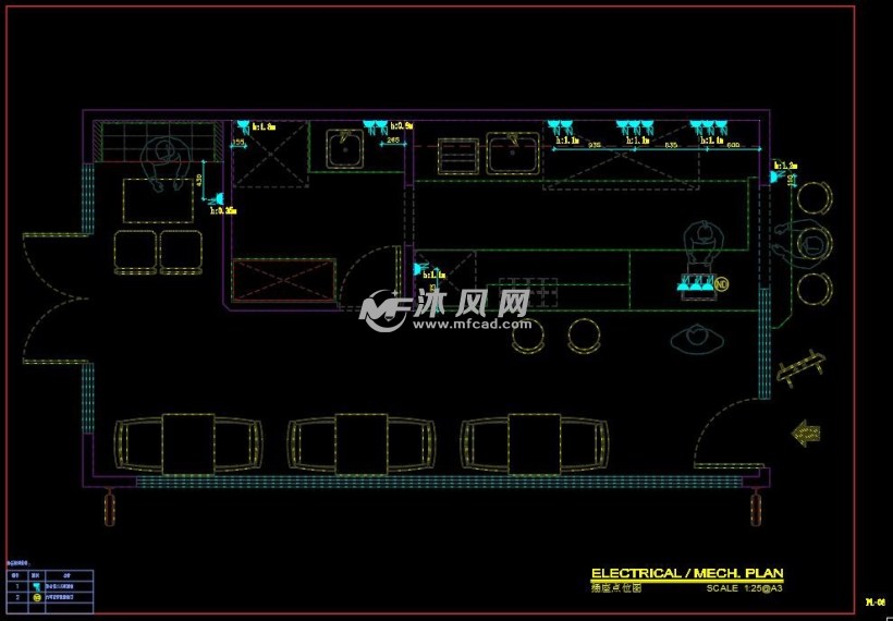 全套奶茶店cad施工图插座点位图