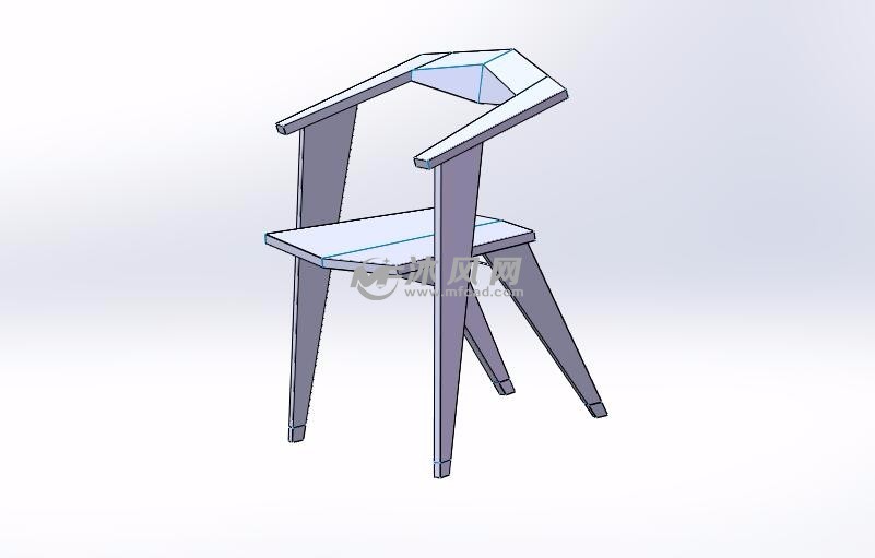 创意木椅子设计模型 - 椅图纸 - 沐风网
