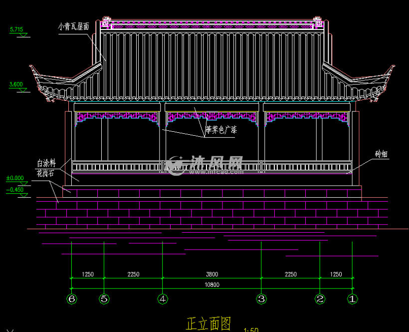 江南园林风格单层镜心卢仿古建筑