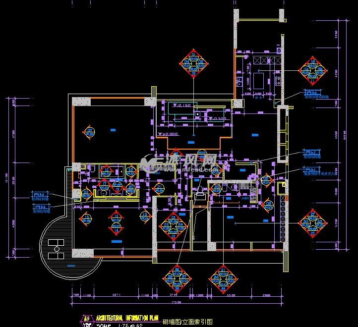 样板房装修施工图和效果图 - cad建筑图纸 - 沐风网