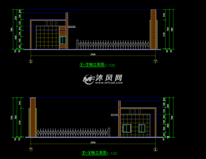 砖混结构的公司办公楼电动伸缩大门