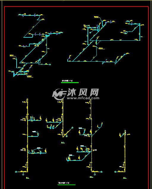 双拼叠加别墅水电图纸