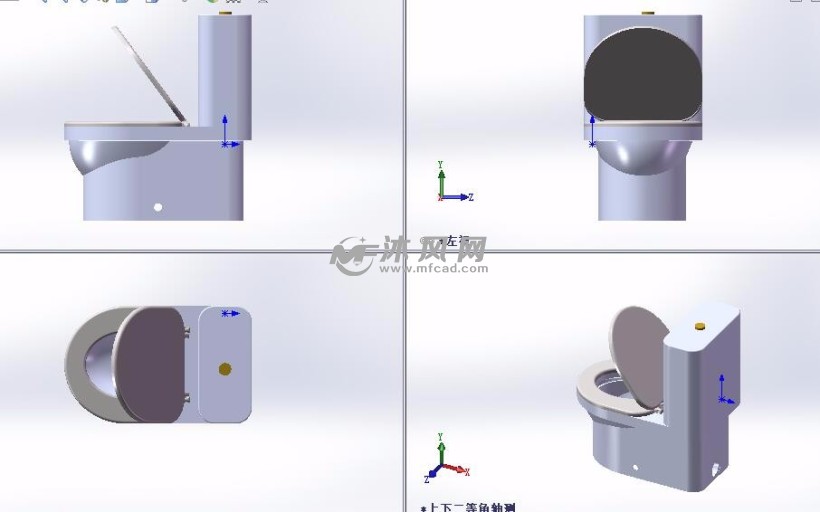 马桶三维制作模型 - 卫浴洁具图纸 - 沐风网