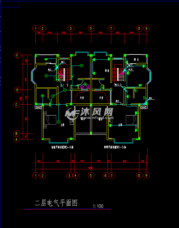 cad图纸 电气工程 住宅建筑电气cad