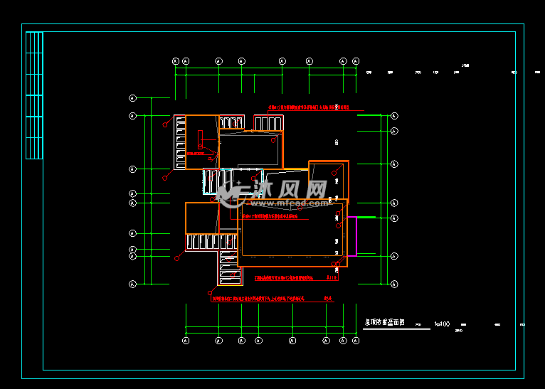 屋顶防雷平面图