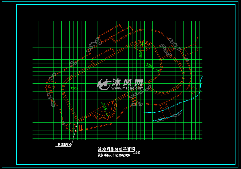泳池网格放线平面图