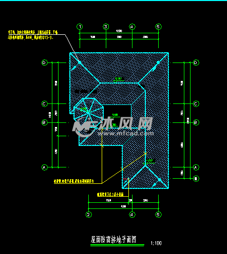 屋面防雷接地平面图