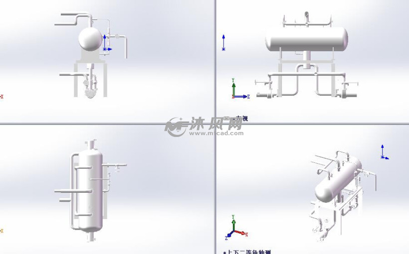 大型工业换热器三视图设计