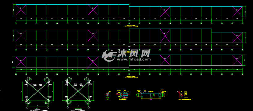 50米×170米双跨门式刚架温室种植大棚钢结构施工图纸