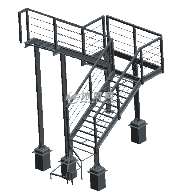 室内角铁钢结构楼梯模型