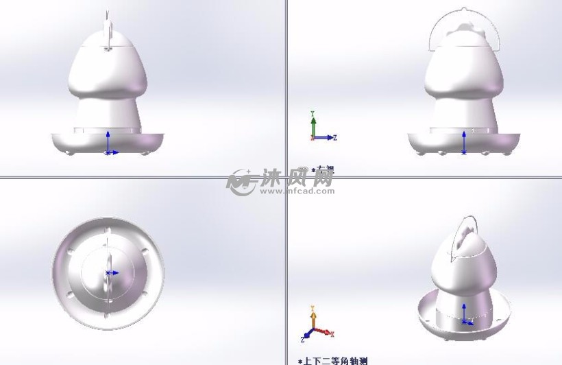 火锅盆设计模型建模三视图