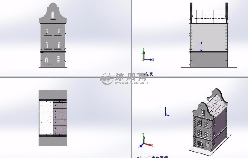 3层独栋别墅设计模型 - 建筑模型图纸 - 沐风网