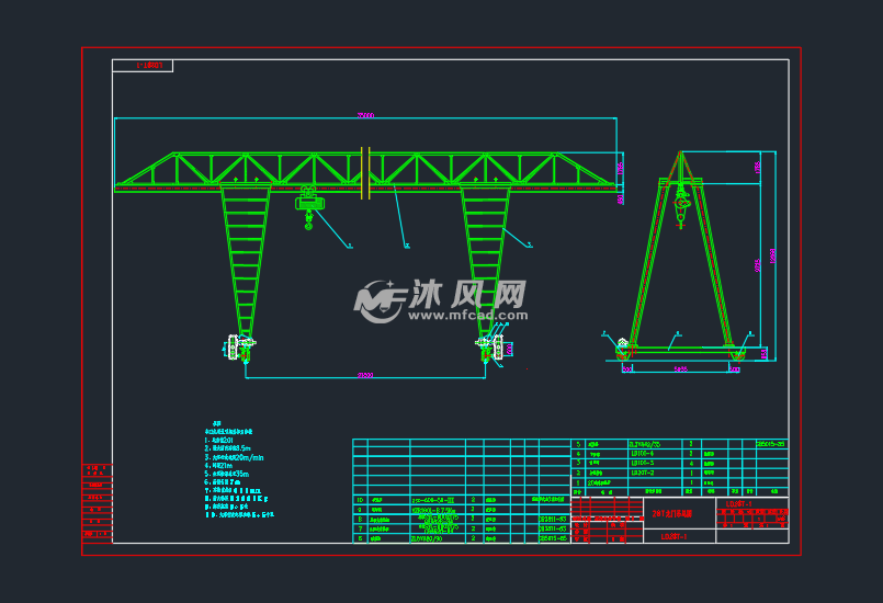 20吨龙门吊图纸
