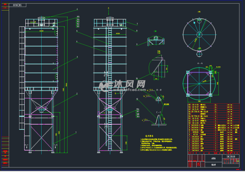 snc200吨水泥仓图纸