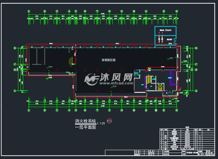 消火栓系统一层平面图