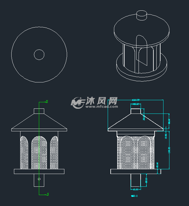 钣金制作灯塔 - 艺术品/工艺品图纸 - 沐风网