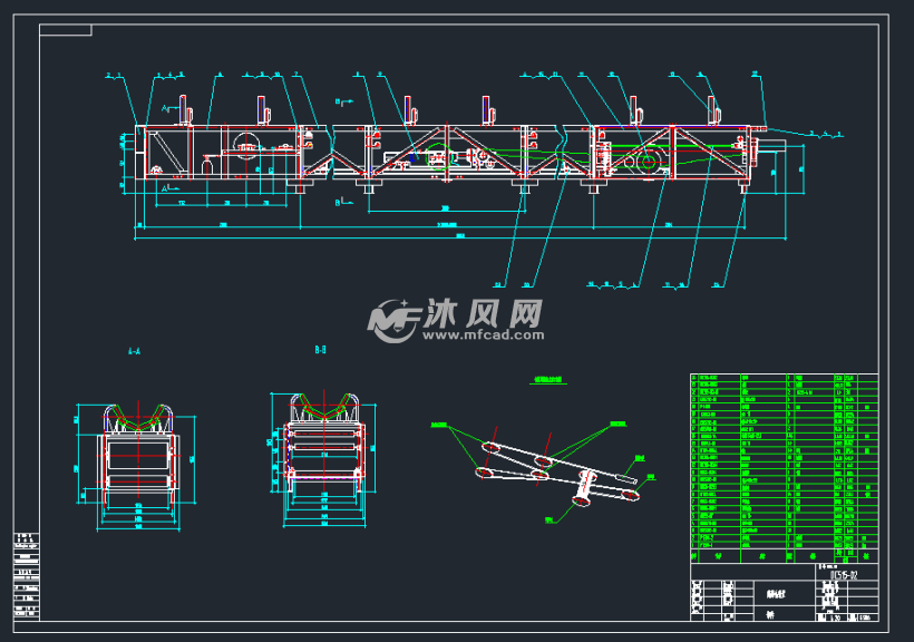 dtc100/40/2×125大倾角皮带输送机图纸