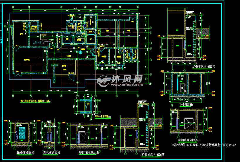 一套住宅小区带布局停车位的格式地下室建筑设图纸双层是人防鲁班图片