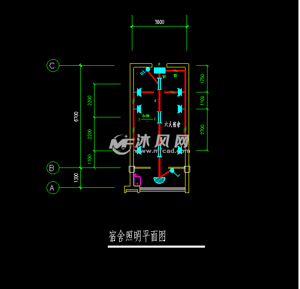 宿舍照明平面图