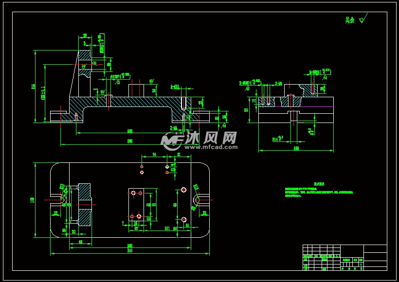 铣底面夹具体零件图